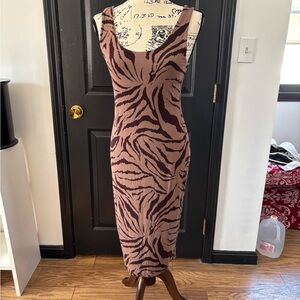 Bar III Animal Print Midi Dress - EUC